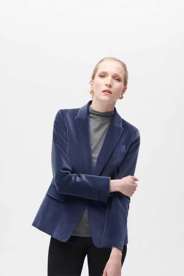 Online CAROLL Blazer Aurora Femme Bleu Marine