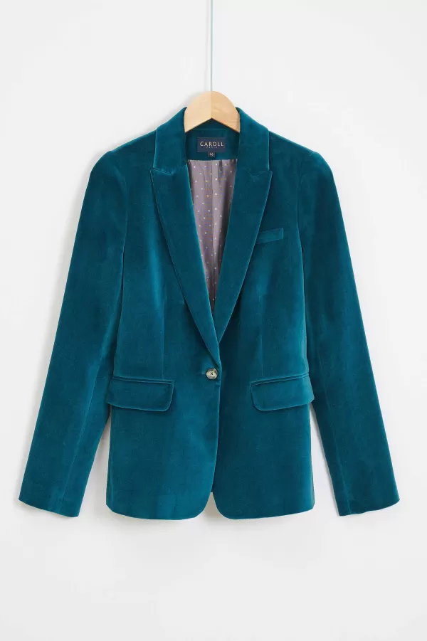 Fashion CAROLL Blazer Aurora Femme Bleu Petrole