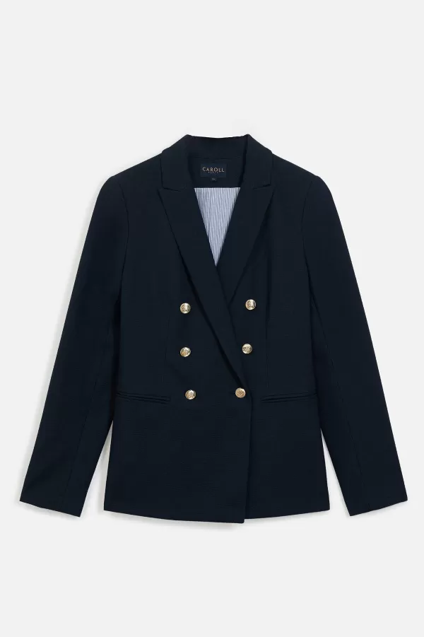 Cheap CAROLL Blazer Maina Double Boutonnage Femme Bleu Marine