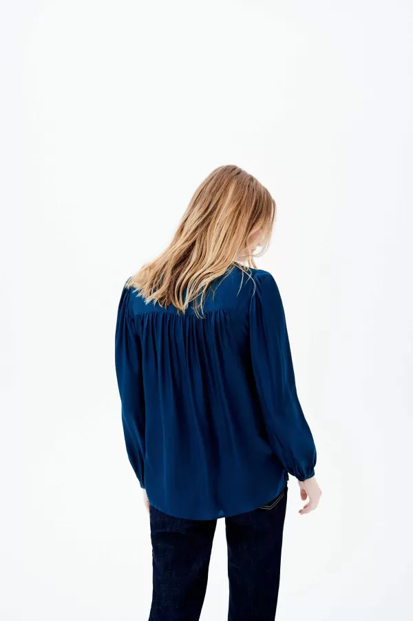 Outlet CAROLL Blouse Camilo Femme Bleu Petrole