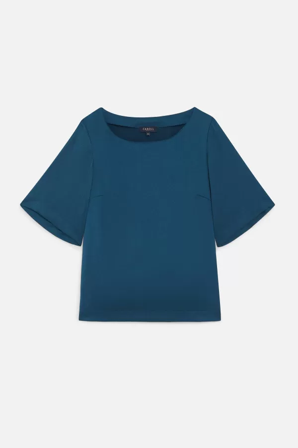 Hot CAROLL Blouse Cirielle Femme Bleu Petrole