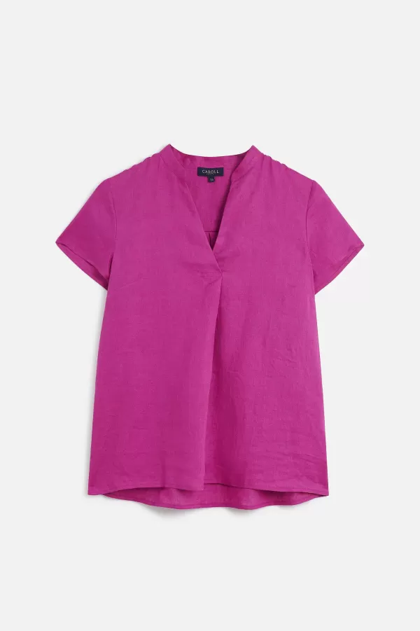 Online CAROLL Blouse Kat 100% Lin Femme Violet