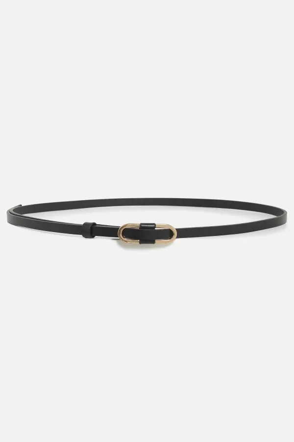 New CAROLL Ceinture Fine Femme Noir