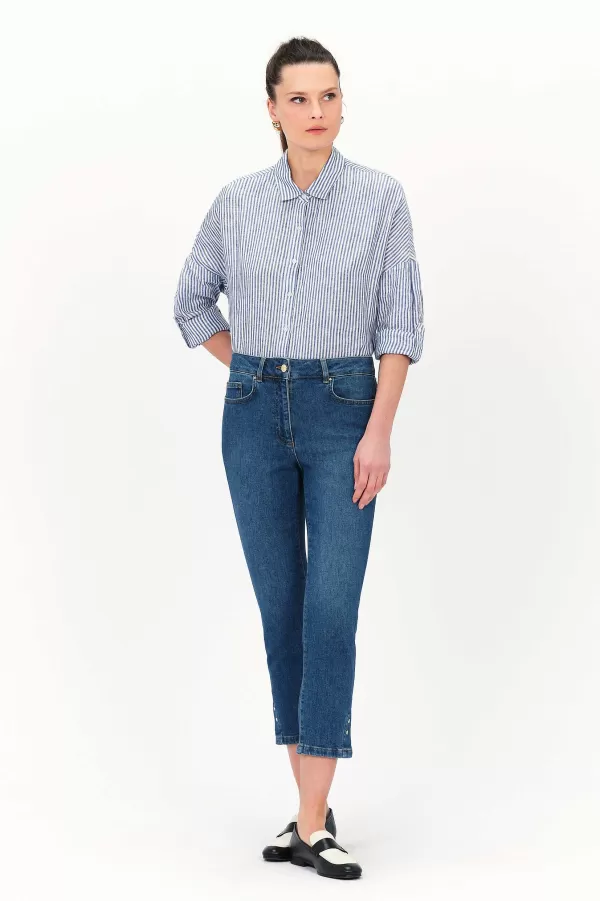 Shop CAROLL Pantacourt Palebi Femme Denim Stone