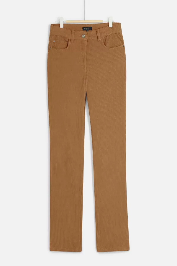 Shop CAROLL Pantalon Chicago Velours Femme Camel