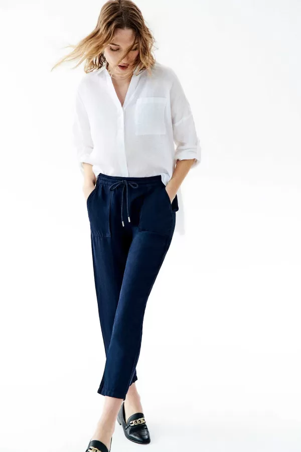 Outlet CAROLL Pantalon Ignace Femme Bleu Marine