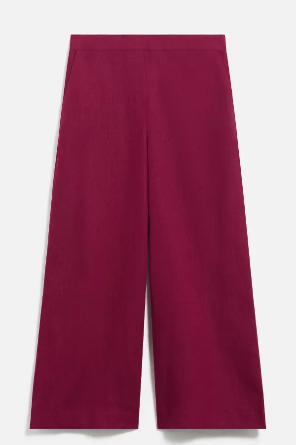 Online CAROLL Pantalon Pandi 100% Lin Femme Rose Framboise