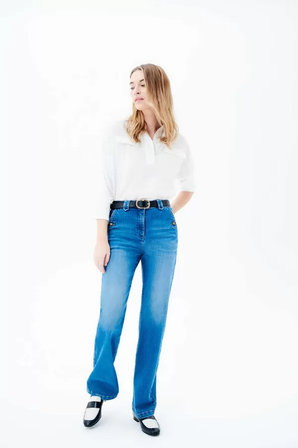 Online CAROLL Pantalon Pirus Femme Denim Stone