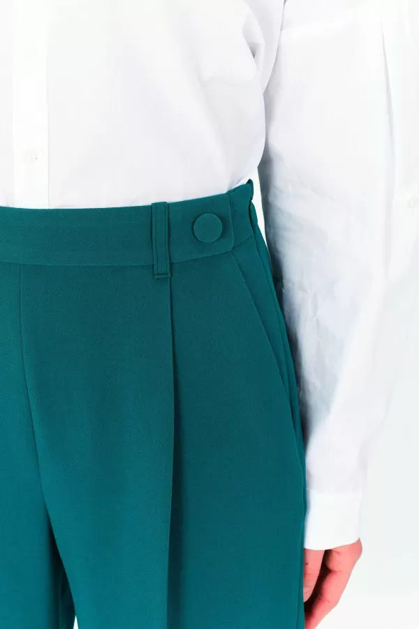 Flash Sale CAROLL Pantalon Popale Femme Vert Emeraude