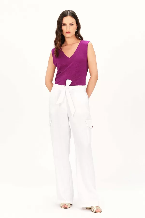 Hot CAROLL Pantalon Porto Femme Blanc