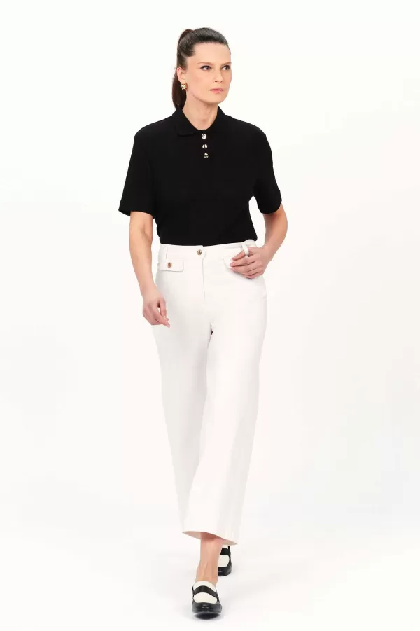 Discount CAROLL Pantalon Pteani Femme Ivoire