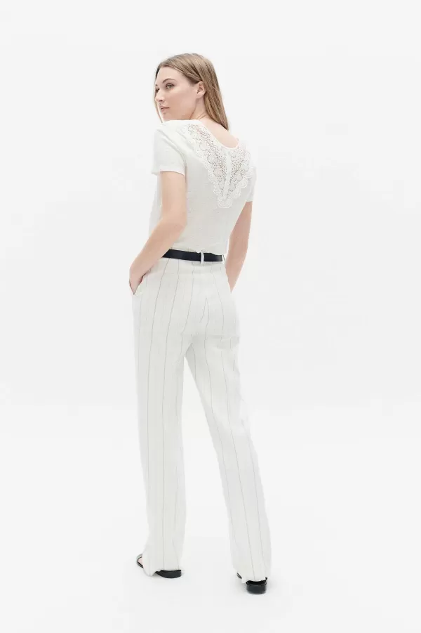 Discount CAROLL Pantalon Sandri Femme Ecru