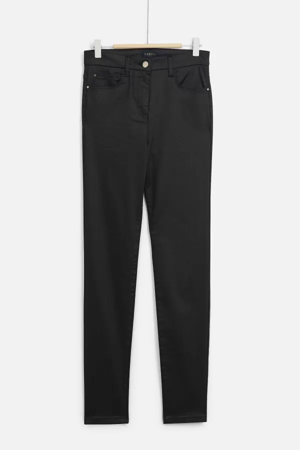 Store CAROLL Pantalon Tony Effet Enduit Femme Noir