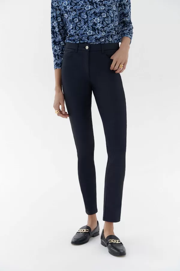 Sale CAROLL Pantalon Tony Effet Enduit Femme Bleu Marine