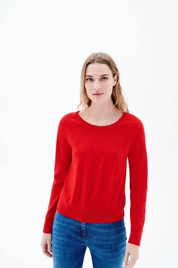 Best Sale CAROLL Pull Makoura Femme Rouge