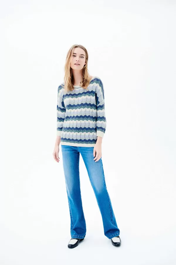 Sale CAROLL Pull Marineta Femme Denim Stone