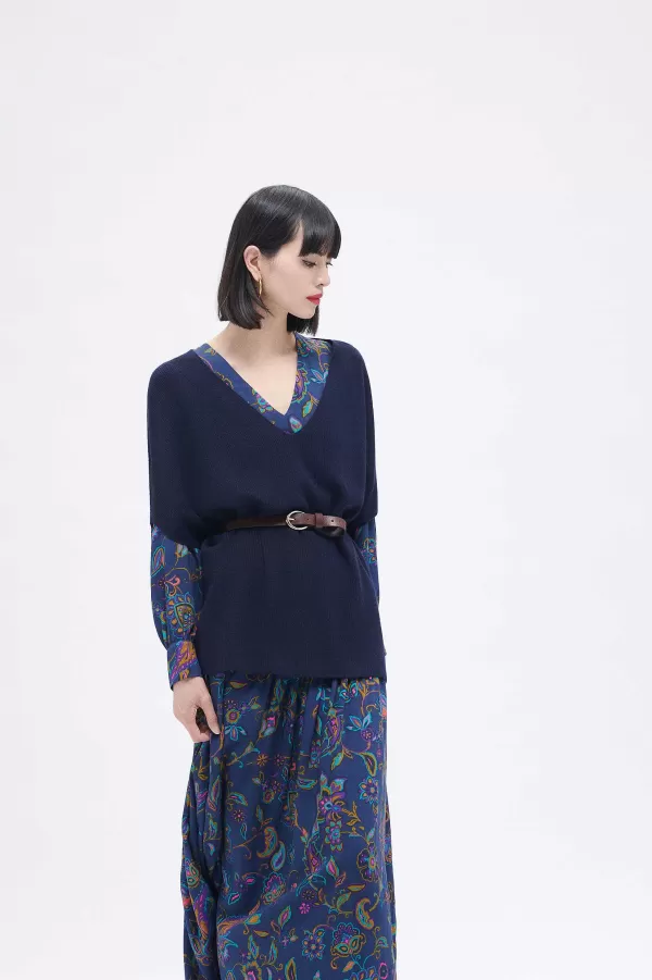 Best Sale CAROLL Pull Mathew Femme Bleu Marine