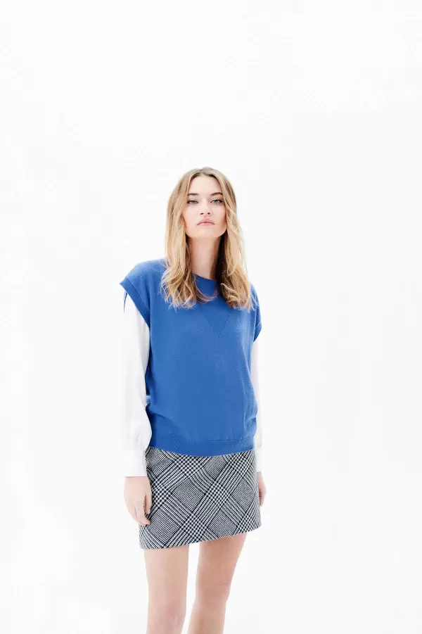 New CAROLL Pull Mathilde Femme Bleu Electrique