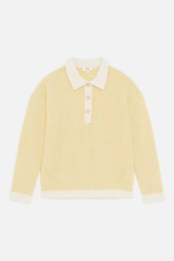 Online CAROLL Pull Mauricio Femme Jaune Clair