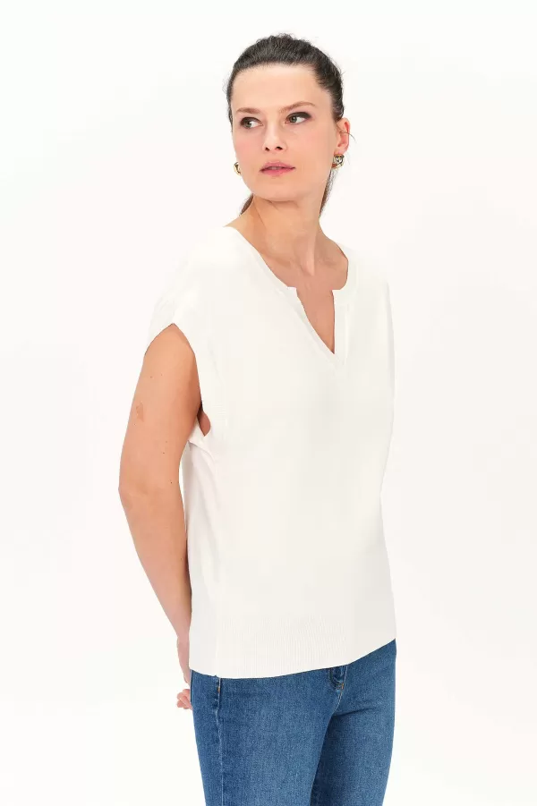 Store CAROLL Pull Meline Femme Ivoire