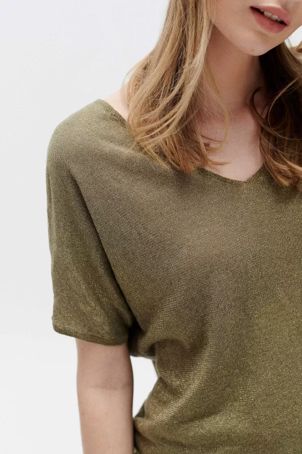 Online CAROLL Pull Milane Femme Vert Olive