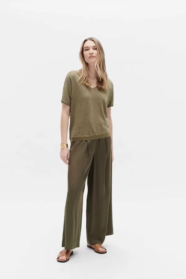 Online CAROLL Pull Milane Femme Vert Olive