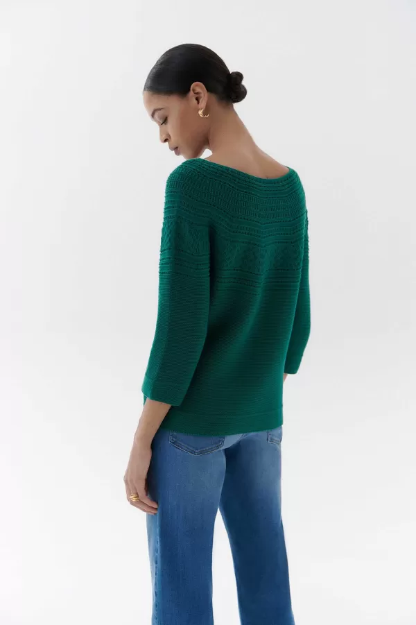 Clearance CAROLL Pull Mira Femme Vert Emeraude