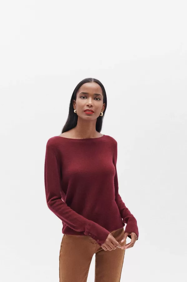 New CAROLL Pull Mzoan Femme Bordeaux