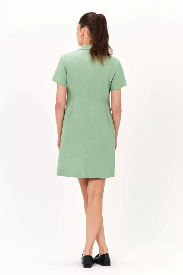 Hot CAROLL Robe Laure 100% Lin Femme Vert Clair