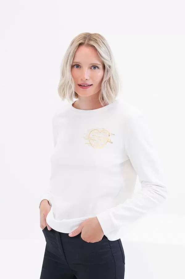 Shop CAROLL Sweat Ines Femme Ivoire