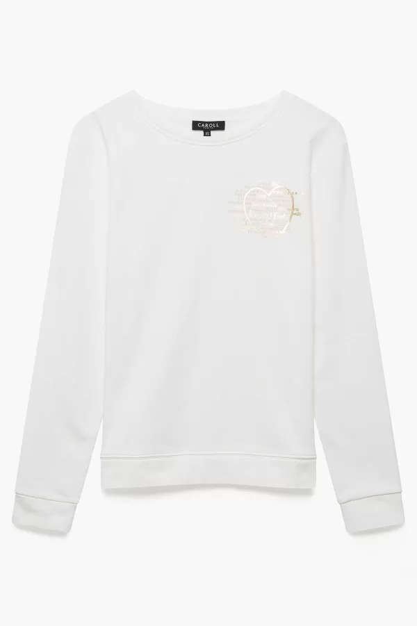 Shop CAROLL Sweat Ines Femme Ivoire