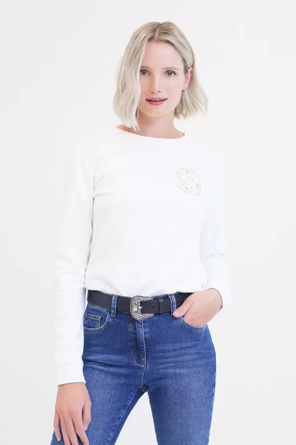 Flash Sale CAROLL Sweat Jasmin Femme Ivoire