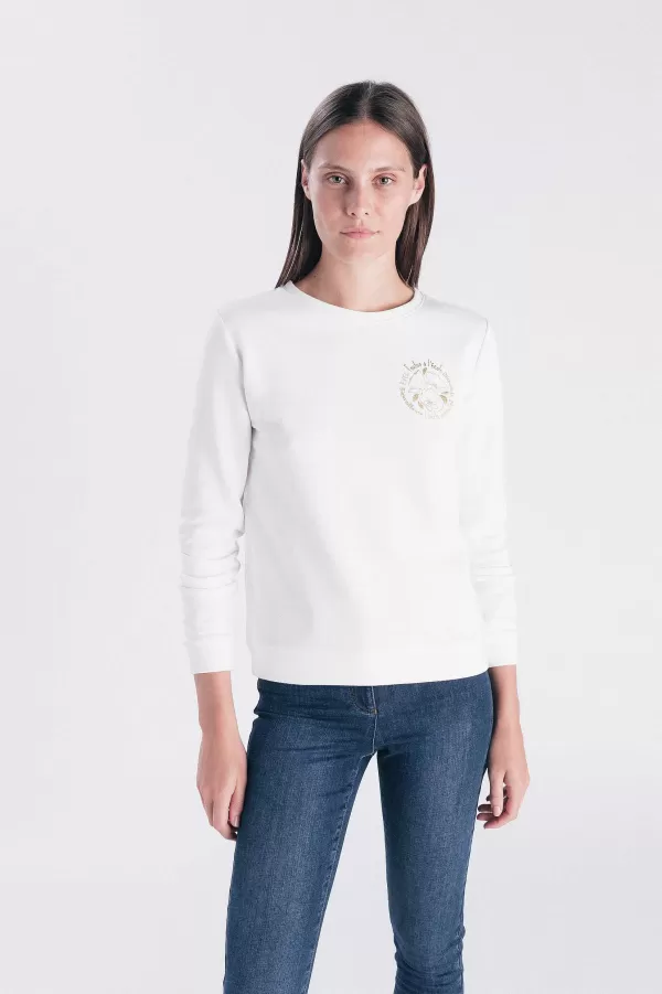 Flash Sale CAROLL Sweat Jasmin Femme Ivoire