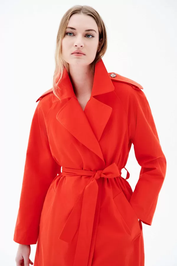 New CAROLL Trench Gtramontane Femme Rouge