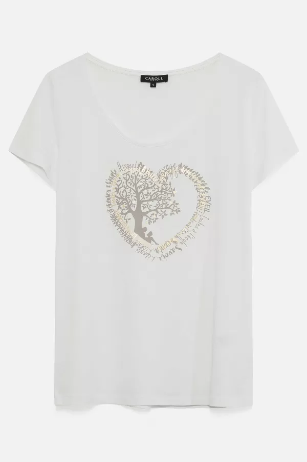 Clearance CAROLL T-Shirt Janice Toutes L' Cole Femme Blanc