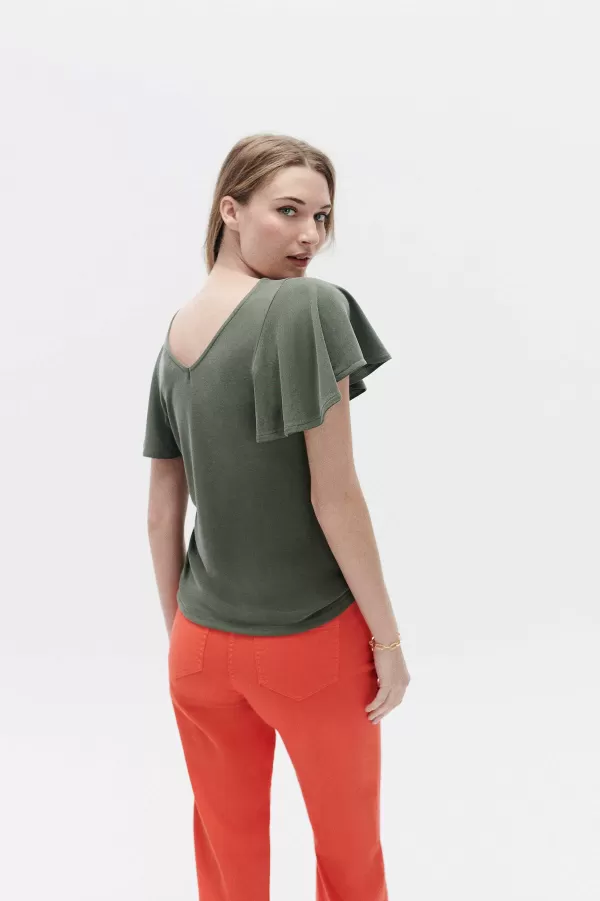 Best Sale CAROLL Tshirt Sara Femme Vert Kaki