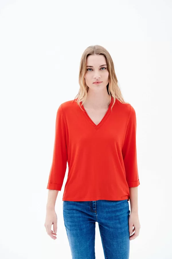 Store CAROLL T-Shirt Tbasic Femme Rouge