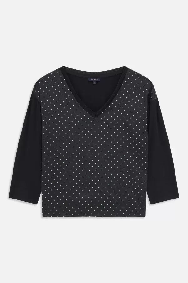 Outlet CAROLL T-Shirt Tcharlie Femme Noir