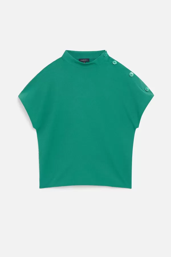 Outlet CAROLL T-Shirt Telvira Femme Vert Emeraude