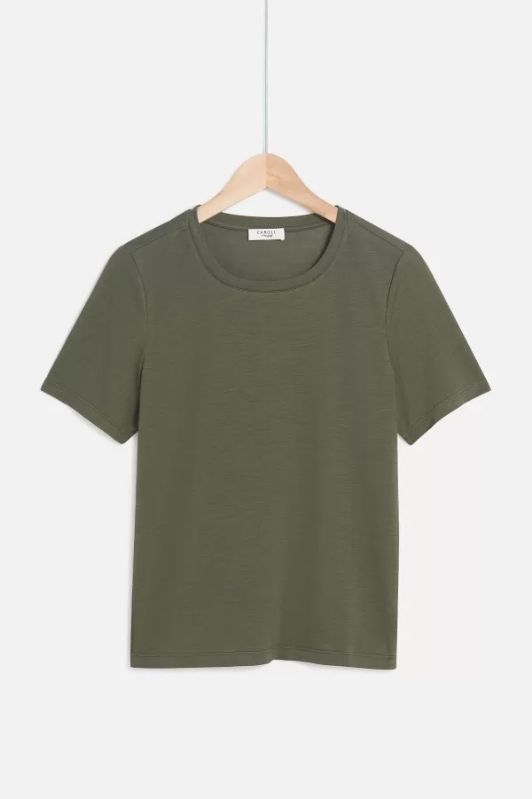 Cheap CAROLL Tshirt Tika Femme Vert Kaki