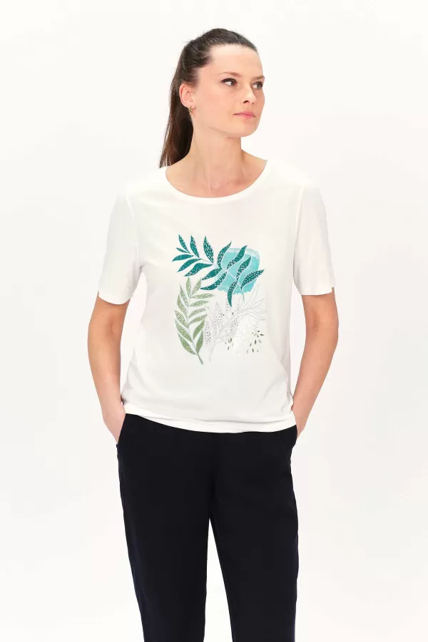 Best Sale CAROLL T-Shirt Tmatias Femme Vert Emeraude