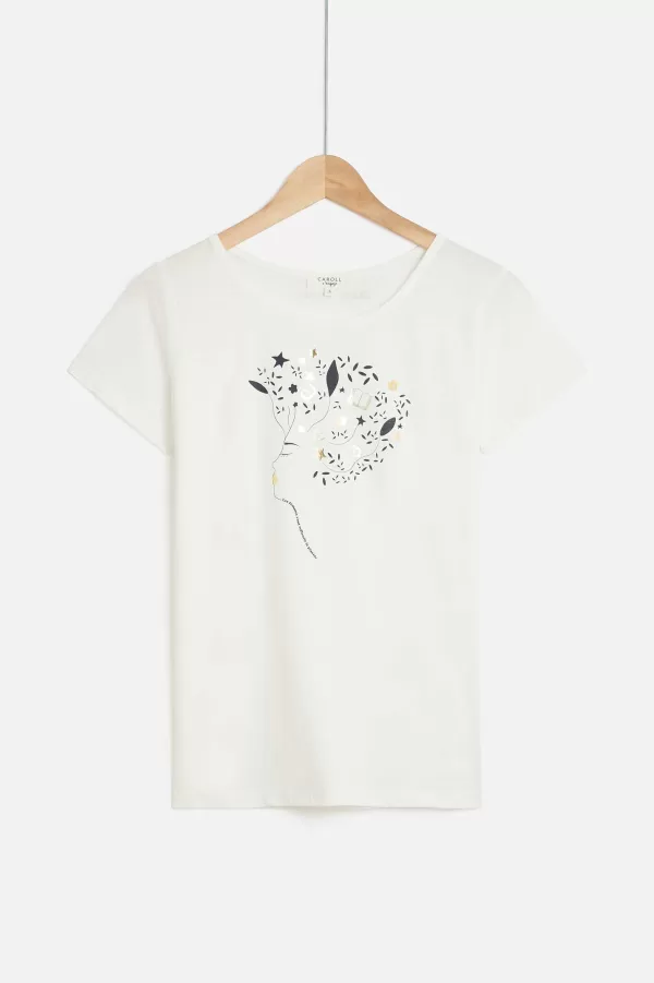 Best Sale CAROLL Tshirt Toutes A L'Ecole Femme Blanc