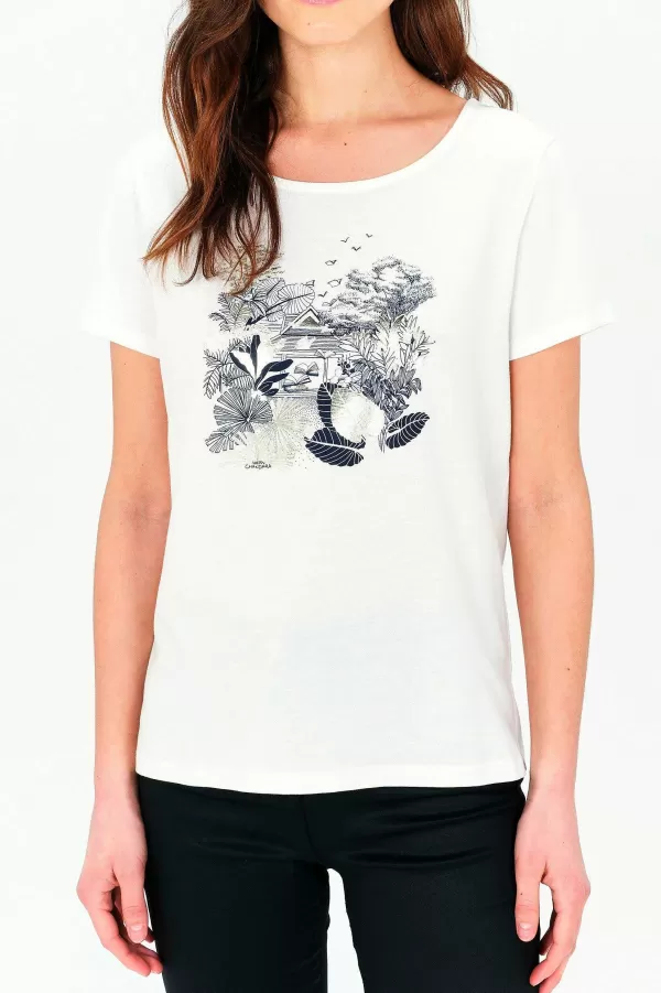 Online CAROLL T-Shirt Toutes L' Cole Taxime House Femme Blanc