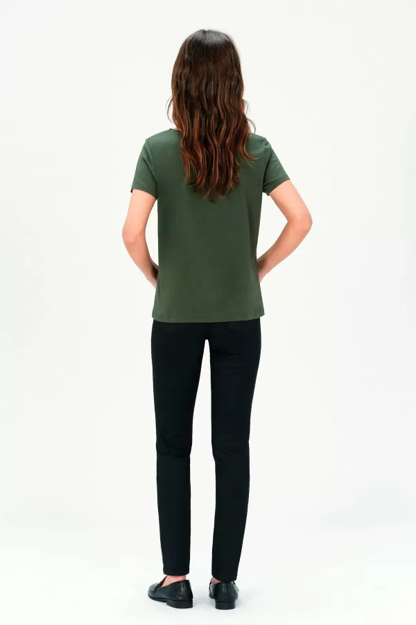 Discount CAROLL T-Shirt Toutes L' Cole Taxime House Femme Vert Kaki