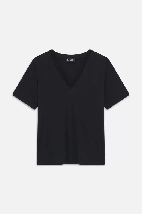 Fashion CAROLL T-Shirt Tsally Femme Noir