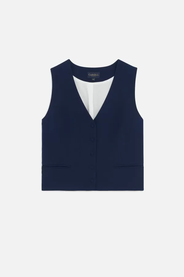 Shop CAROLL Veste Vouglanis Femme Bleu Marine